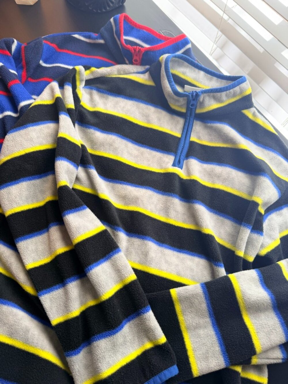 Crazy 8 Boys Fleece Quarter Zip Pullovers XL 14 Lot of 2 Striped Cozy